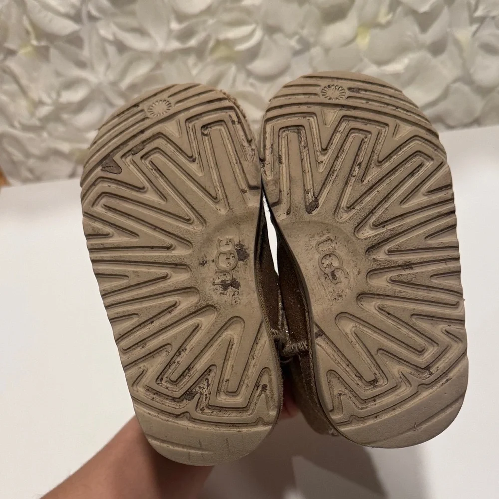 UGG Glittery Tan Boots with Plush Lining